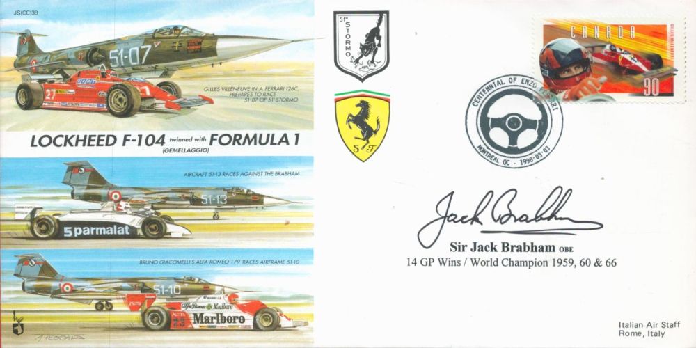 Lot 279: Sir Jack Brabham signed Lockheed F-104 twinned with...