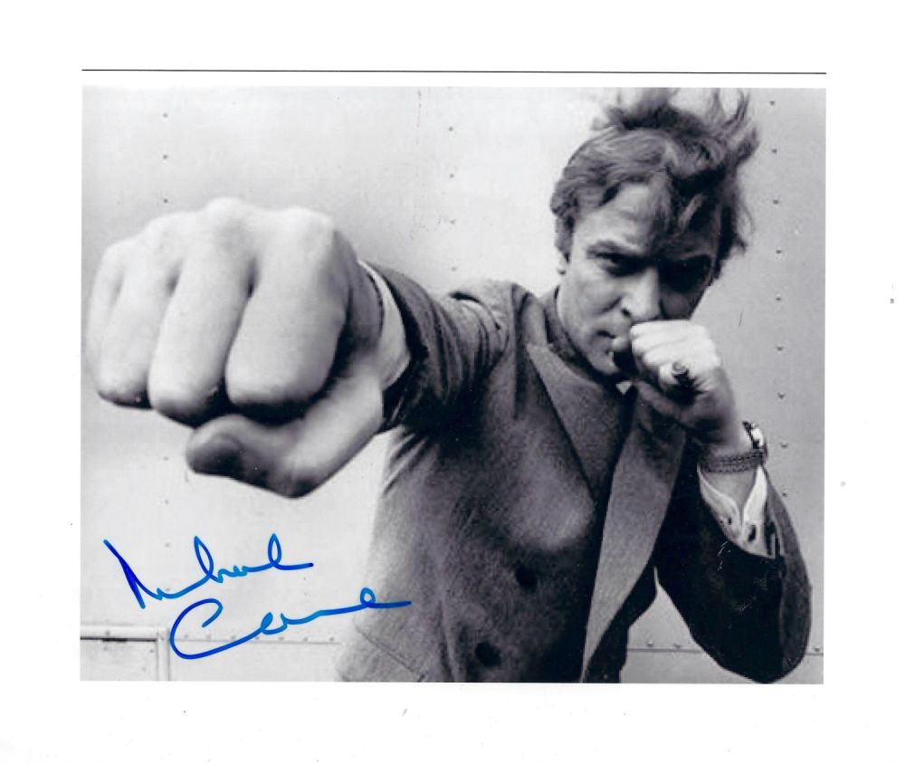 Lot 283: Michael Caine signed 10x8 black and white photo....