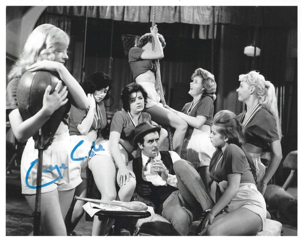 Lot 285: George Cole signed 10x8 St Trinian's vintage black...