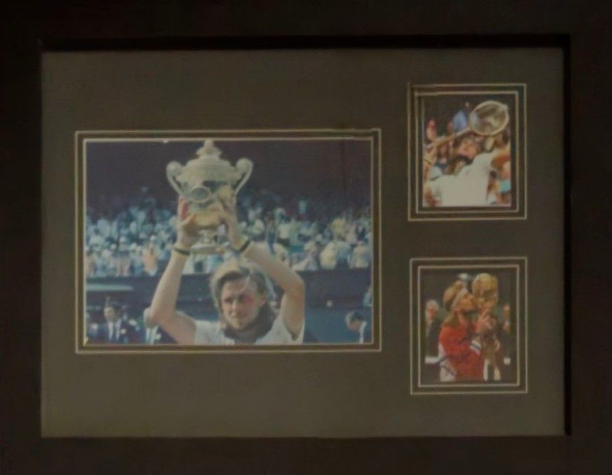 Lot 387: Bjorn Borg signed small colour photo. Mounted and...