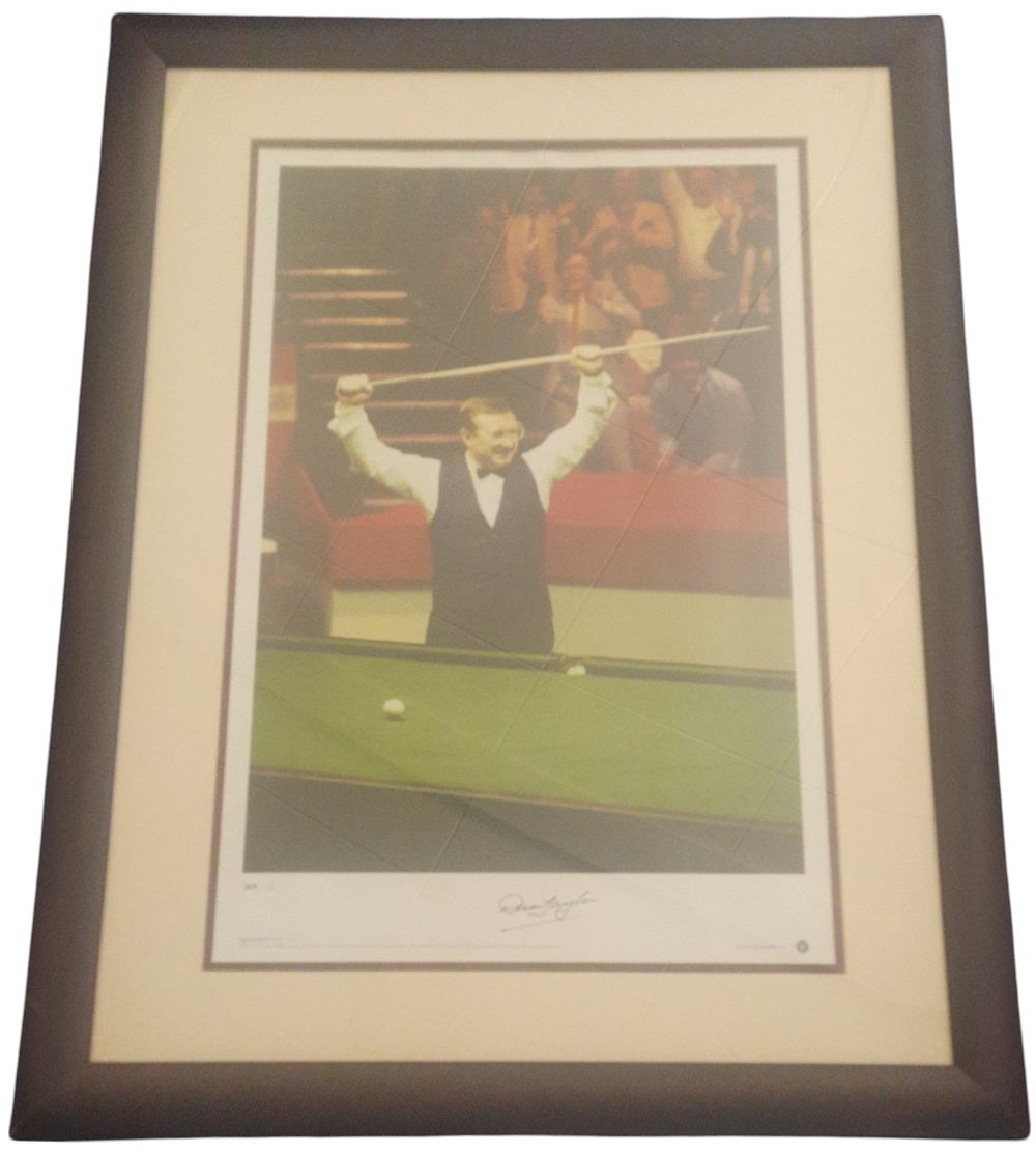 Lot 411: Dennis Taylor signed colour photo of him winning...