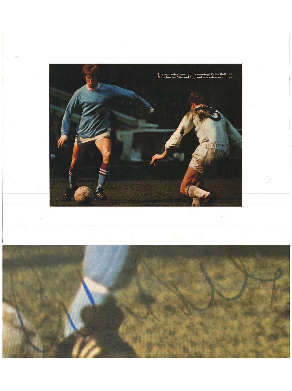 Lot 420: Colin Bell signed colour magazine photo. Mounted to...