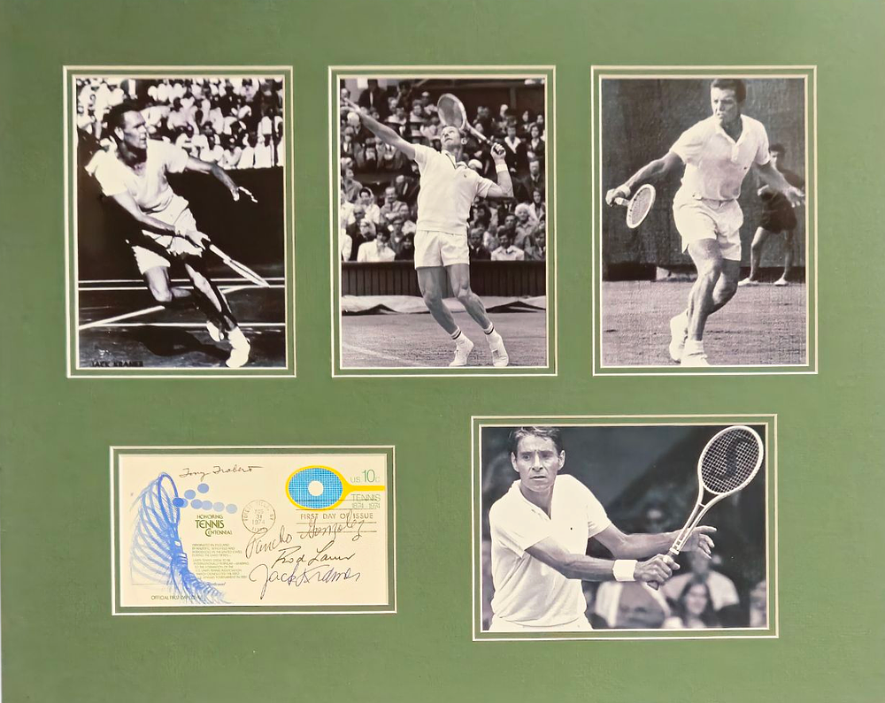 Lot 431: Tennis Legends 22x17inch mounted signature piece multi signed...