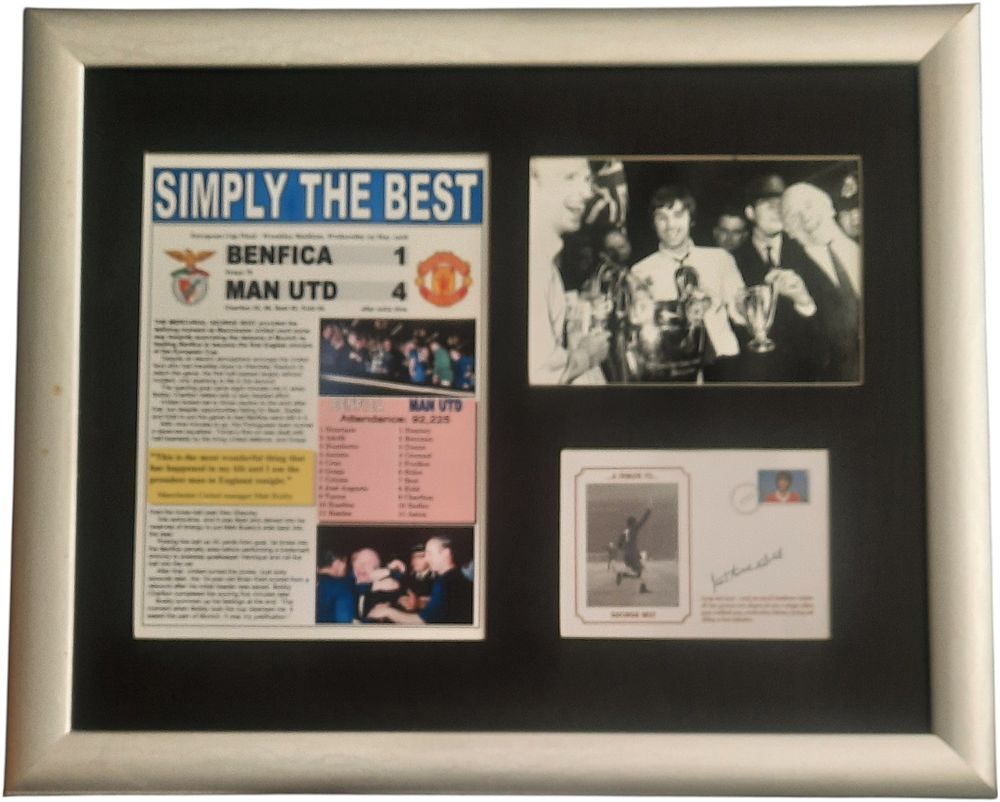 Lot 455: Pat Crerand signed FDC. Mounted and framed with...