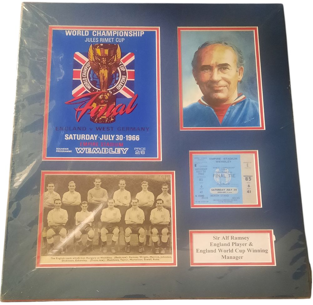 Lot 456: Football Alf Ramsey 19x17inch mounted signature display includes...