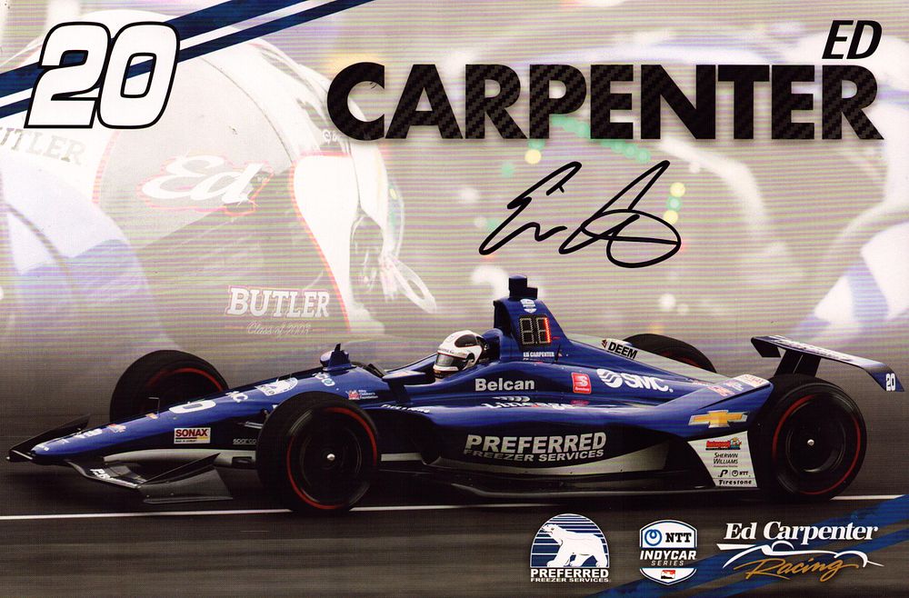 Lot 473: Ed Carpenter signed Ed Carpenter racing 10x8inch colour...