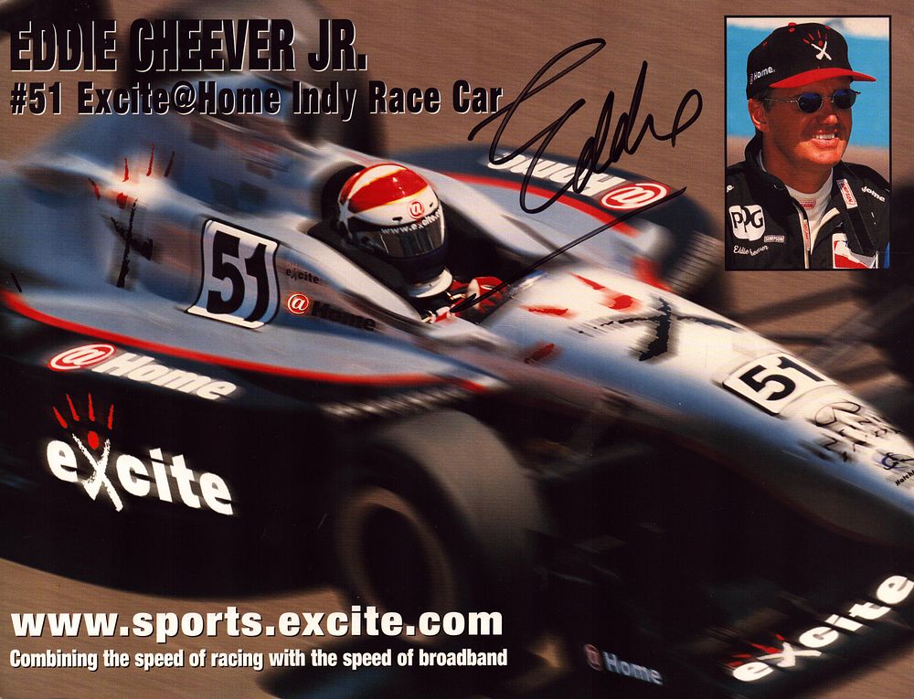 Lot 490: Eddie Cheever JR signed Excite Home 10x8inch colour...