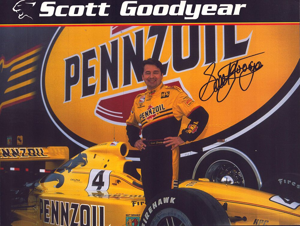 Lot 498: Scott Goodyear signed Pennzoil 10x8inch colour promo photo....