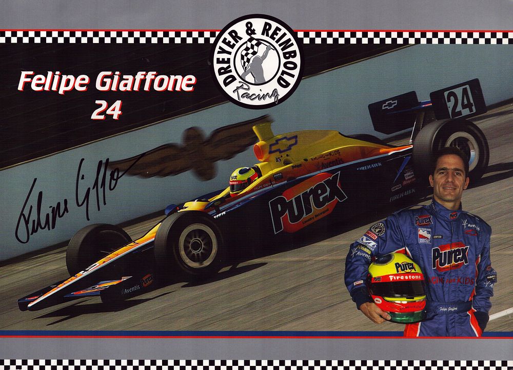 Lot 510: Felipe Giaffone signed Dreyer and Reinbold Racing 10x8inch...