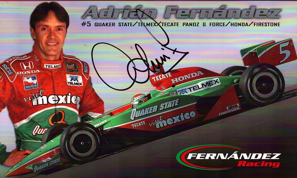Lot 511: Adrian Fernandez signed Fernandez Racing 8x6inch colour promo...