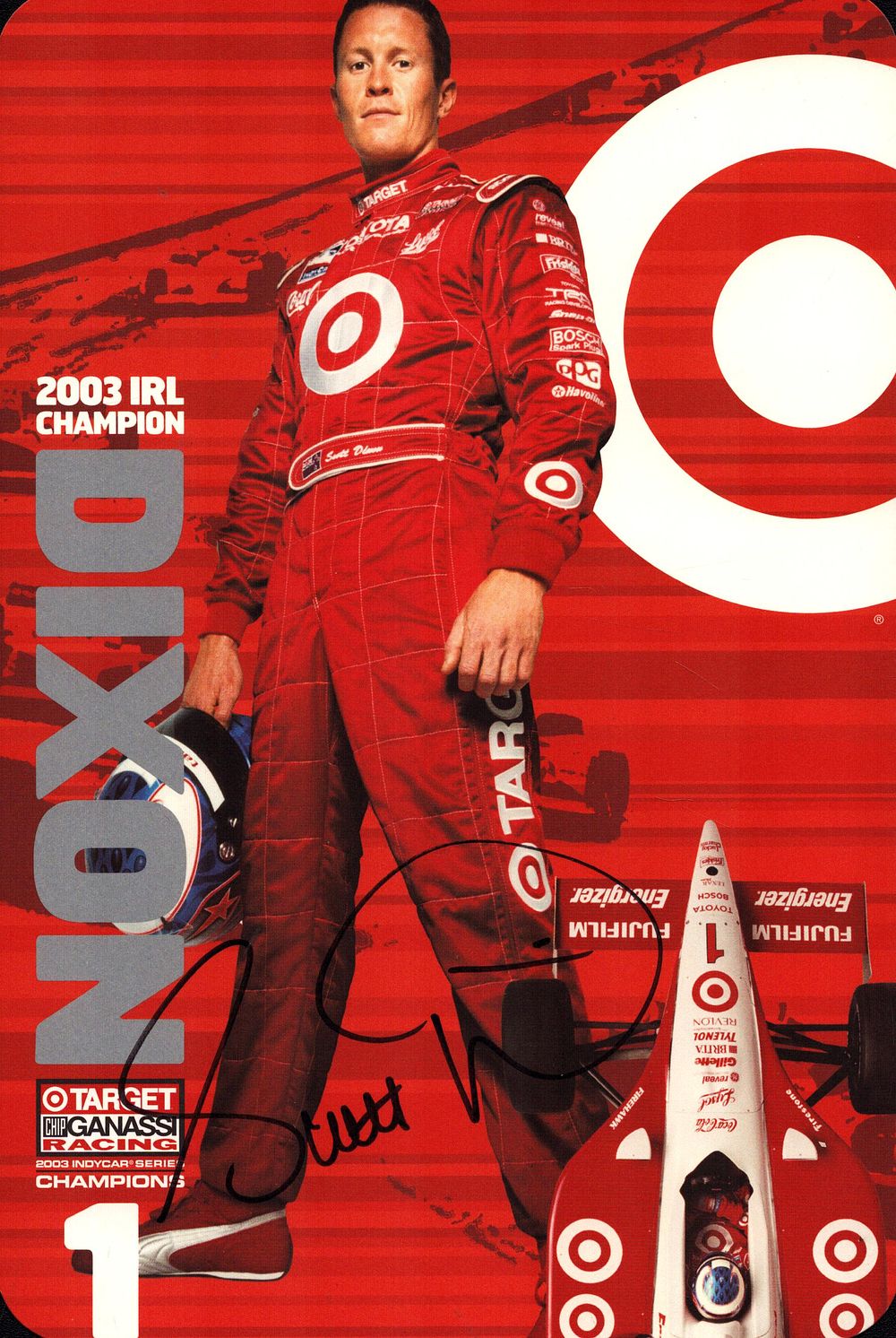 Lot 515: Scott Dixon signed Target 8x6inch colour promo photo....