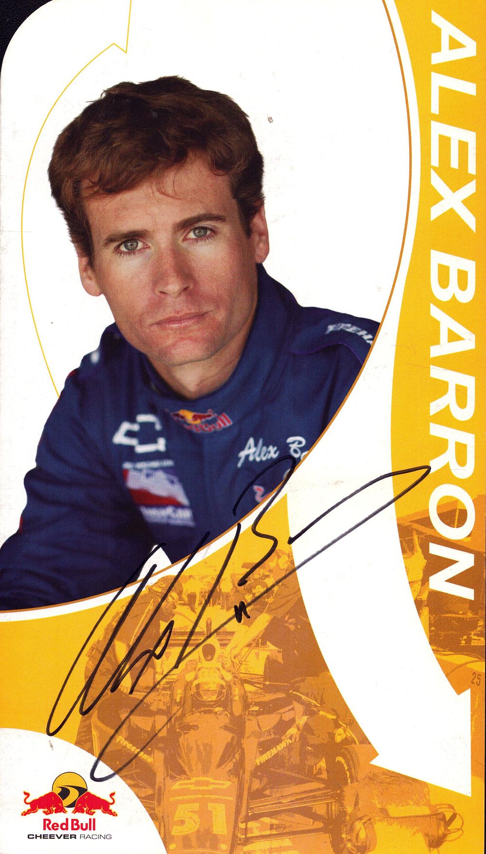 Lot 518: Alex Baron signed Red Bull 9x7inch colour promo...