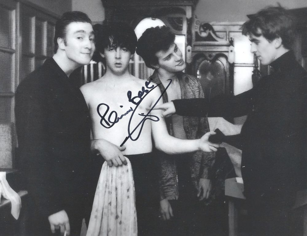 Lot 314: Pete Best signed 10x8 vintage Beatles black and...