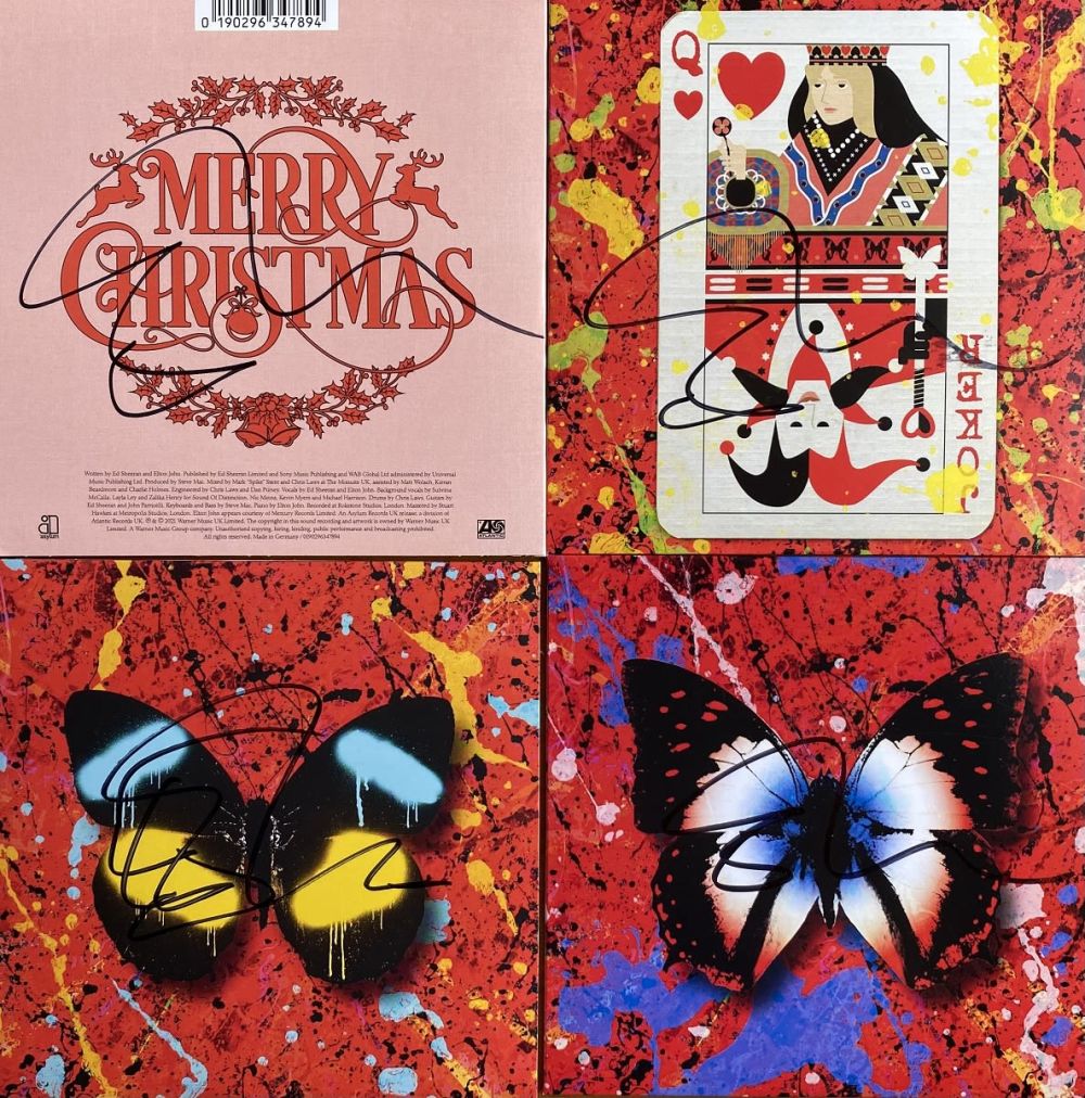 Lot 345: Ed Sheeran collection includes 4 signed cd sleeves...