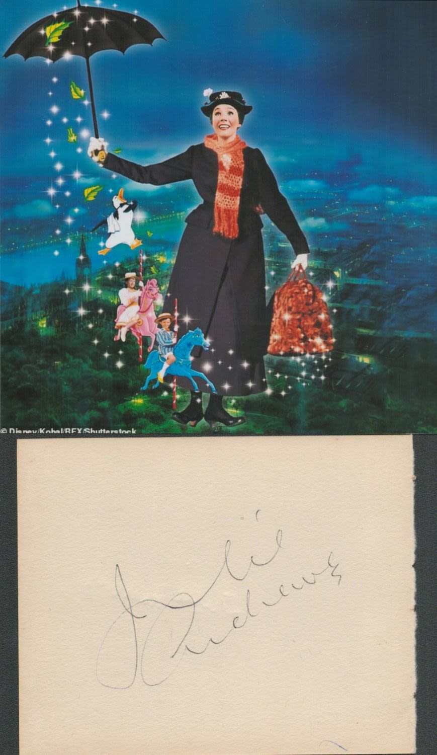 Lot 346: Julie Andrews Actress Signed Vintage Album Page With...