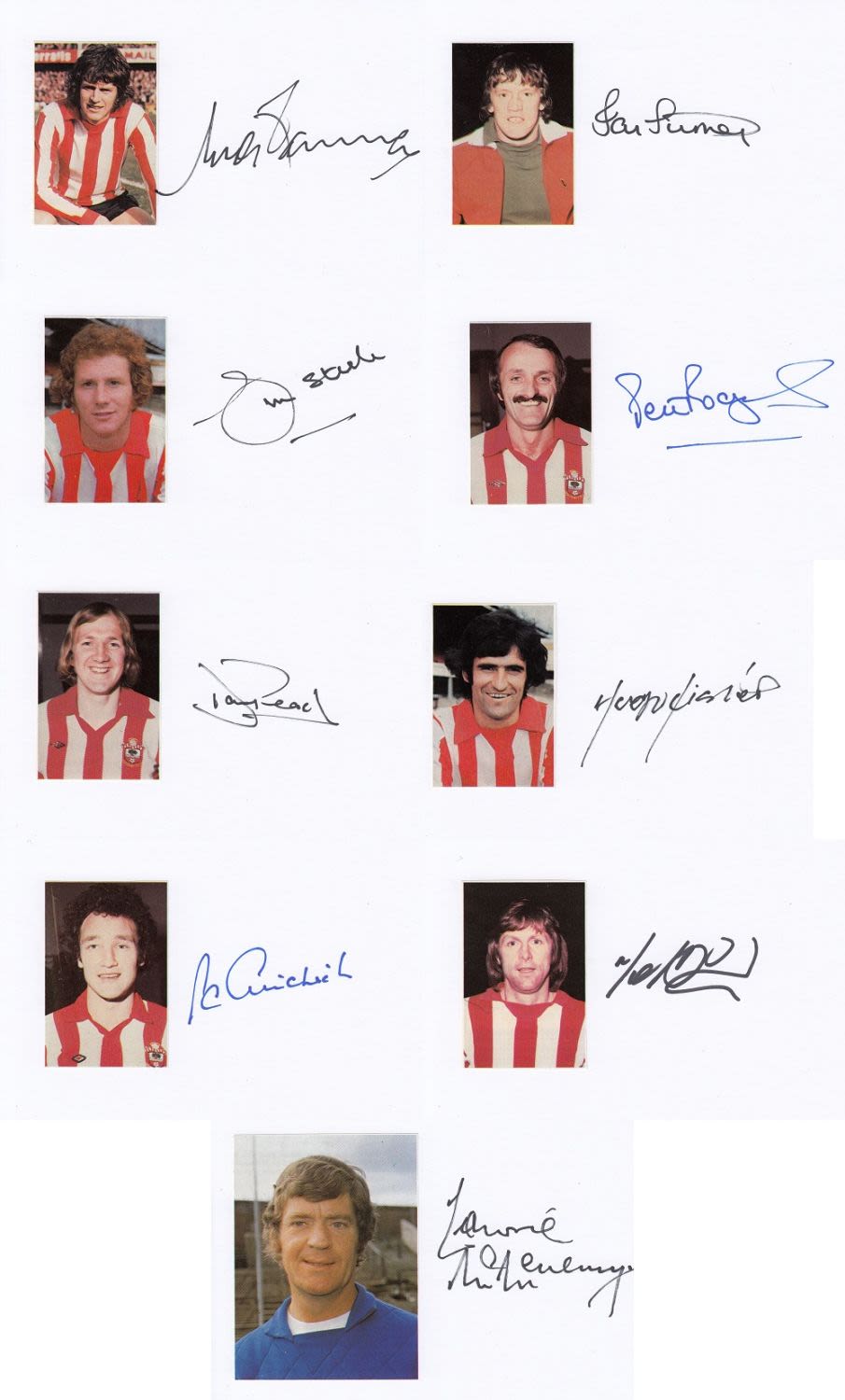 Lot 366: Football Autographed Southampton 1976 - A Wonderful Lot...