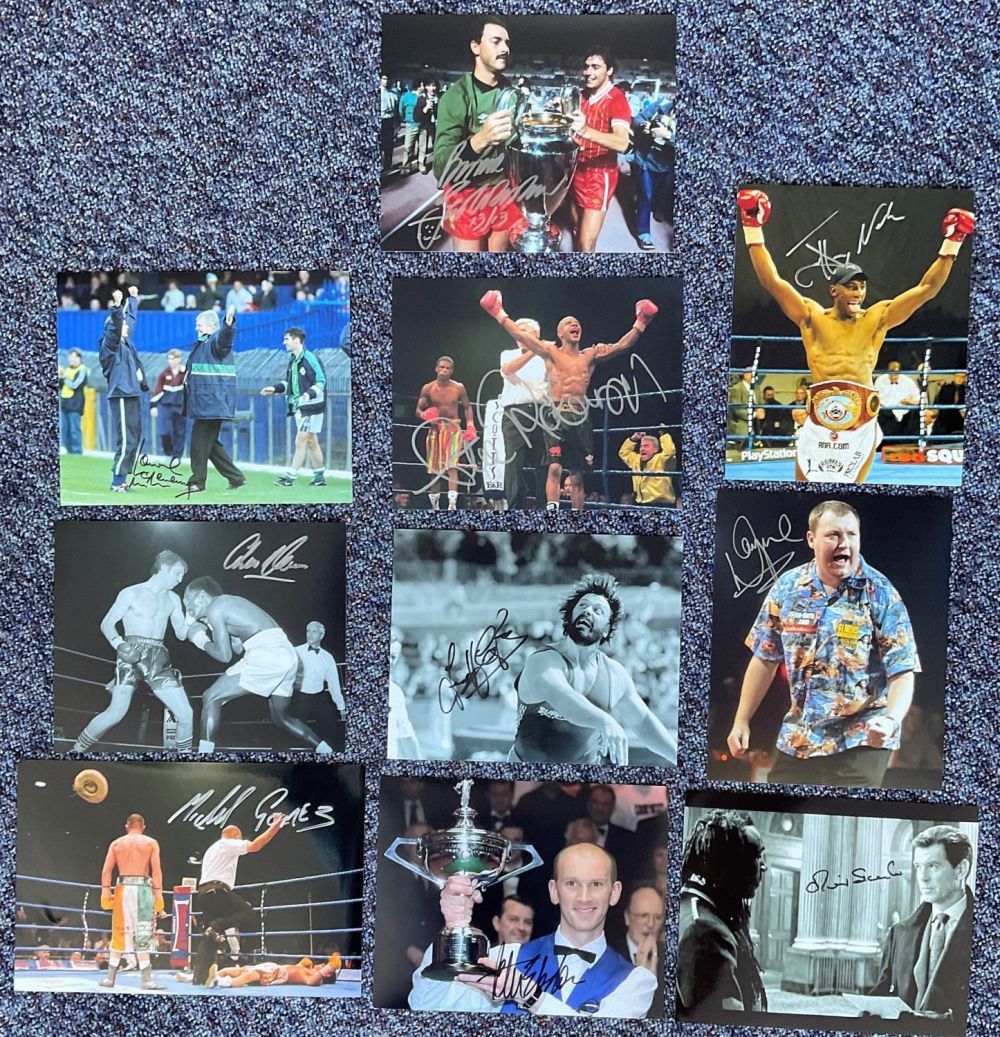 Lot 25: Sport collection 10 signed assorted photos from some...