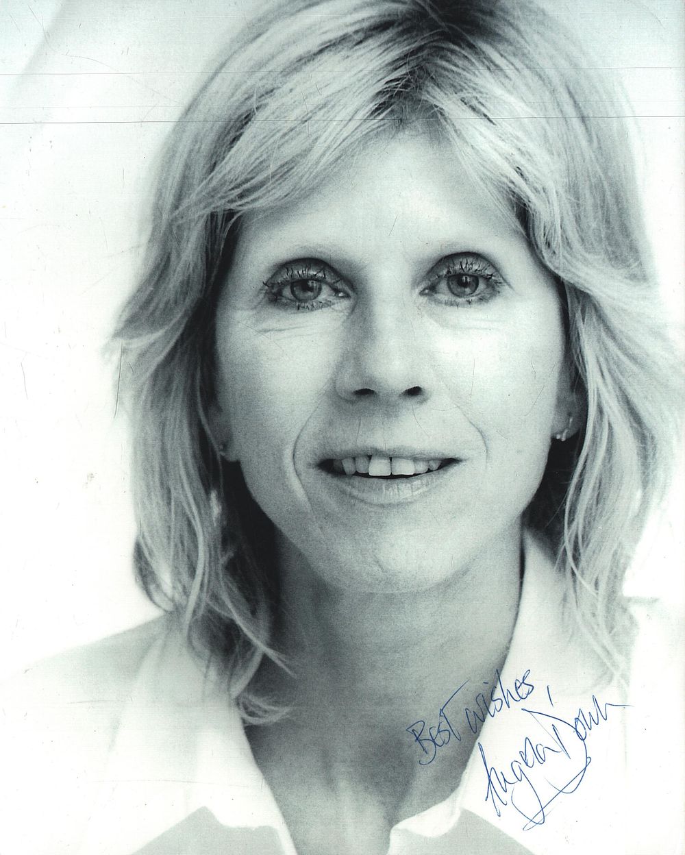 Lot 313: Angela Down signed 10x8inch black and white photo....