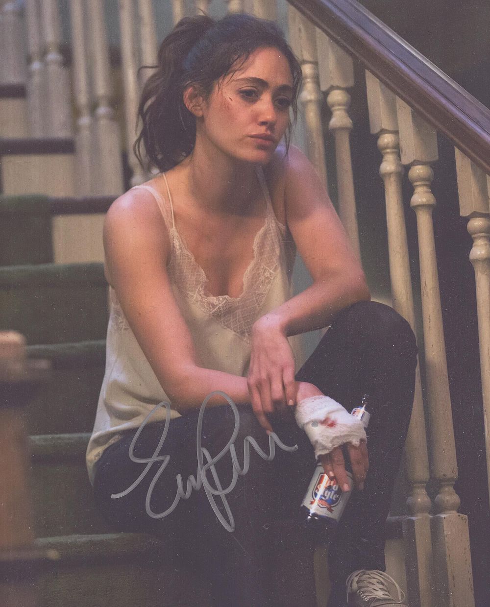 Lot 470: Emma Rossum signed 10x8inch colour photo. Good condition....