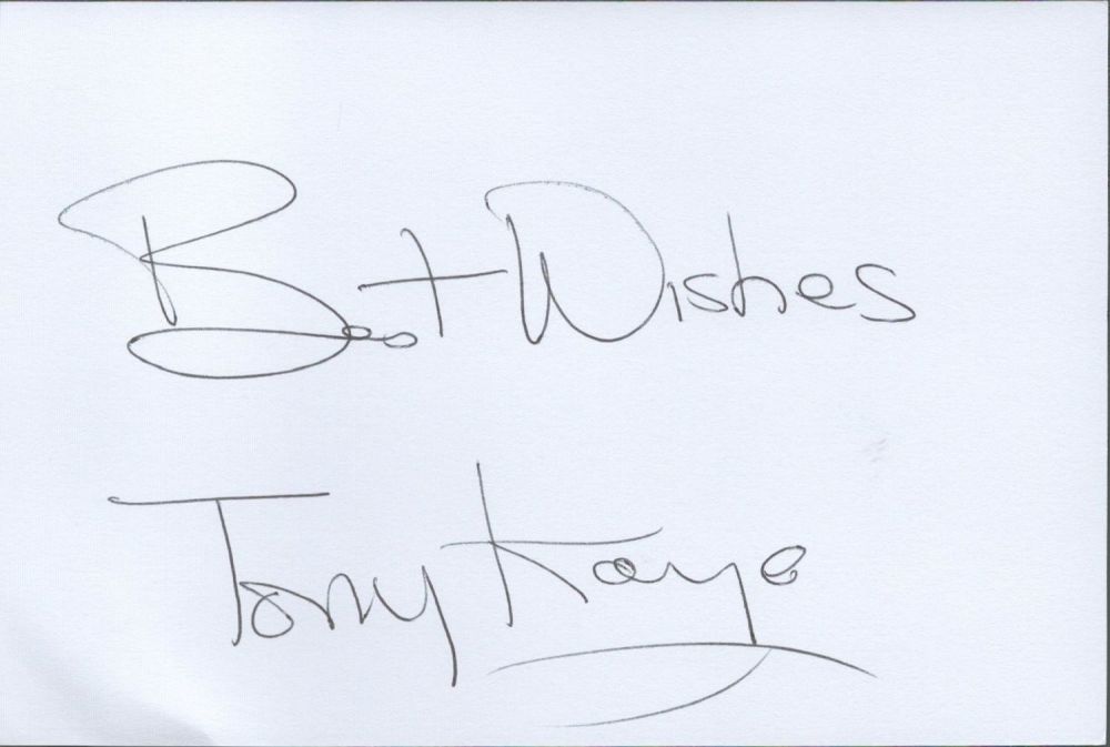 Lot 94: Tony Kaye signed white card (measuring 6"x4"), signed...
