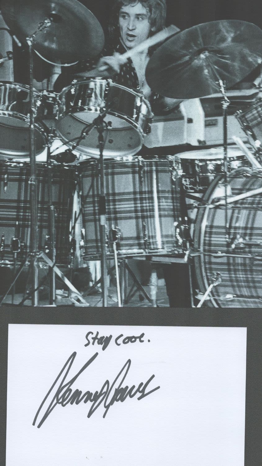 Lot 97: Kenney Jones signed white card (measuring 6"x4") beautifully...