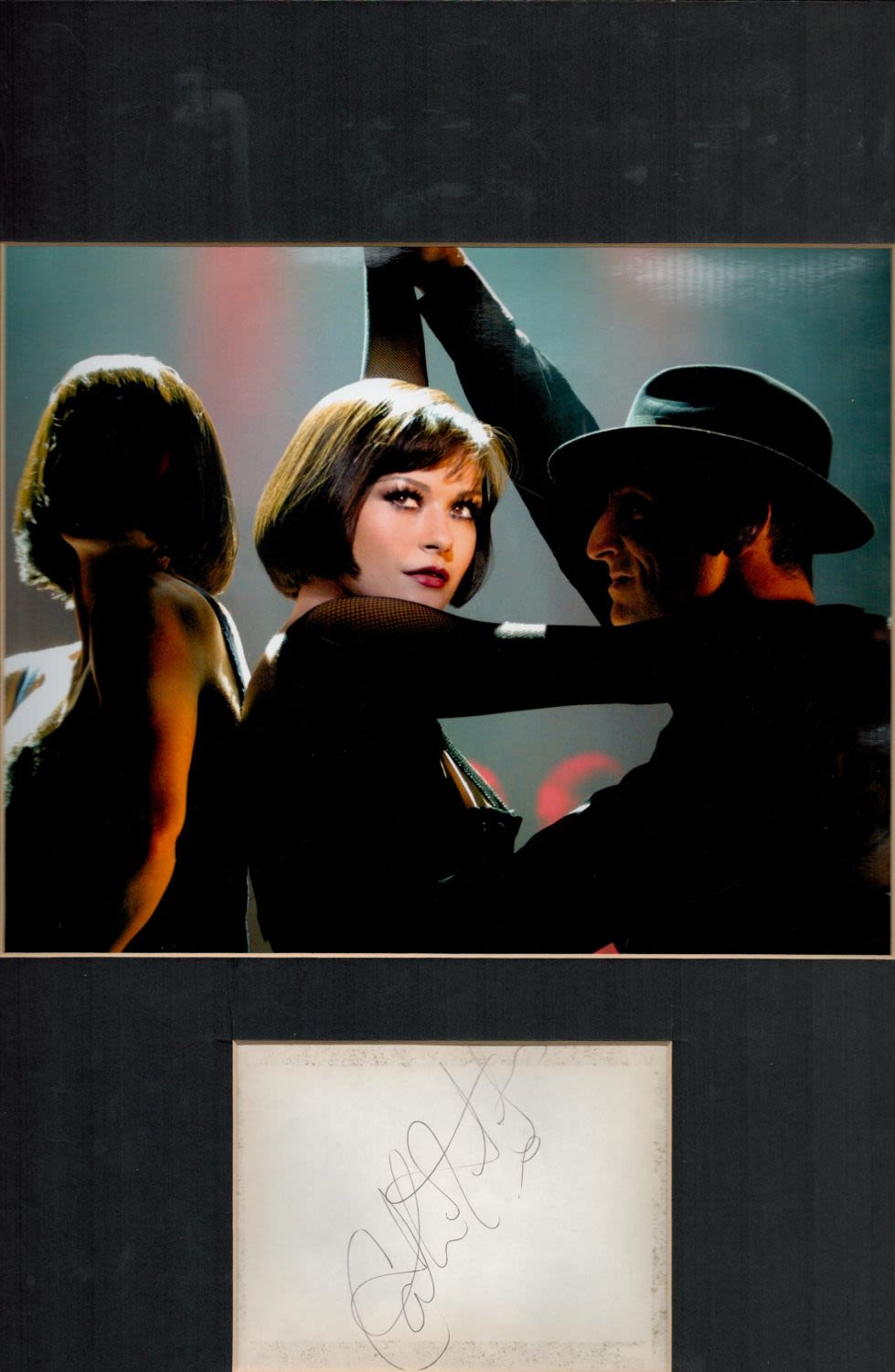 Lot 113: Catherine Zeta Jones 16x15 overall mounted signature piece...
