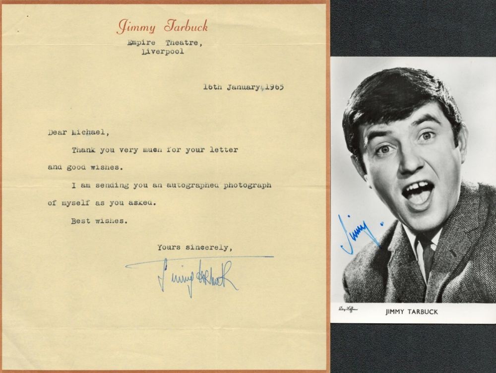 Lot 157: British Comedian Jimmy Tarbuck OBE Signed TLS Dated...