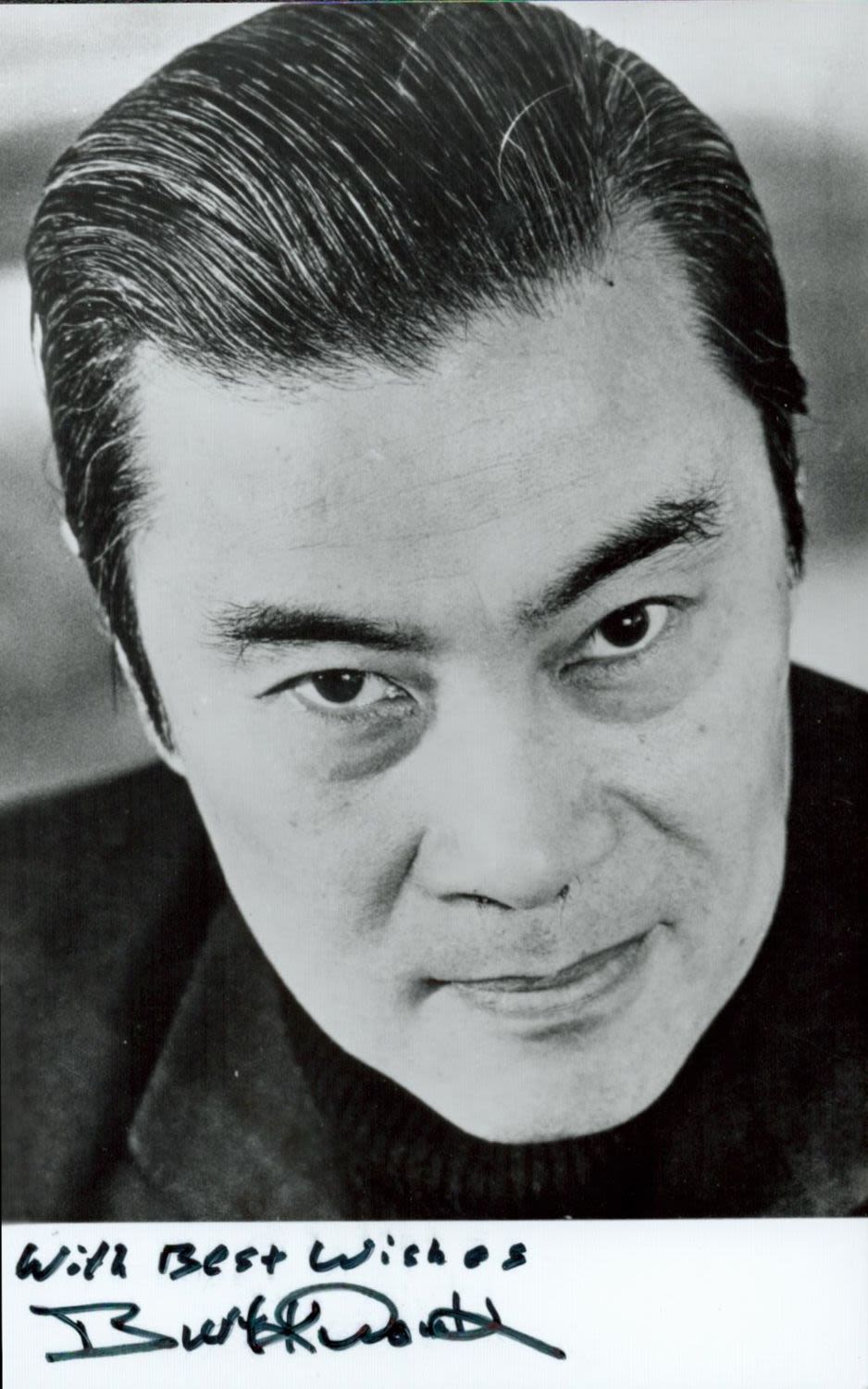 Lot 176: British Actor Burt Kwouk OBE Signed 5. 5x3....