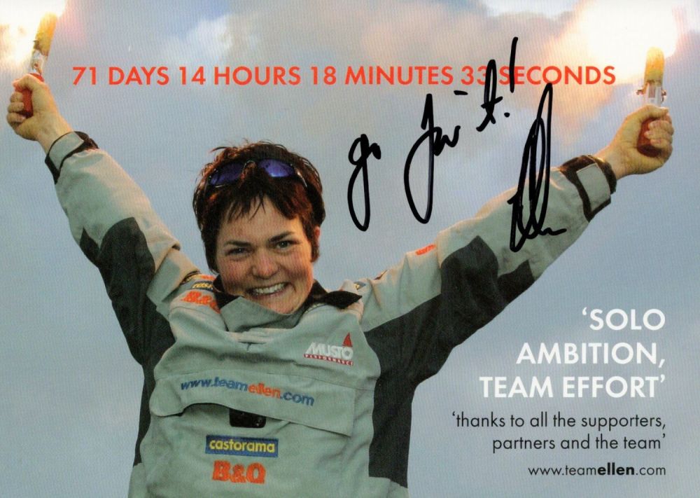 Lot 184: English Sailor Dame Ellen MacArthur DBE Signed Team...
