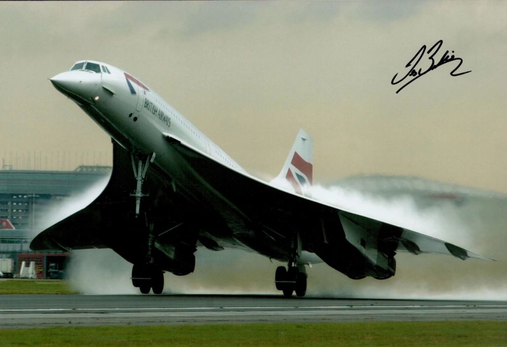 Lot 203: Concorde Captain Les Brodie Signed 12x8 inch Colour...