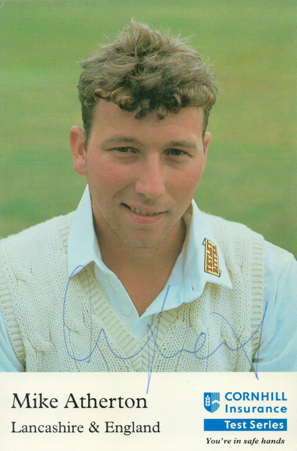 Lot 205: English Cricket Legend Mike Atherton Signed Cornhill Insurance...