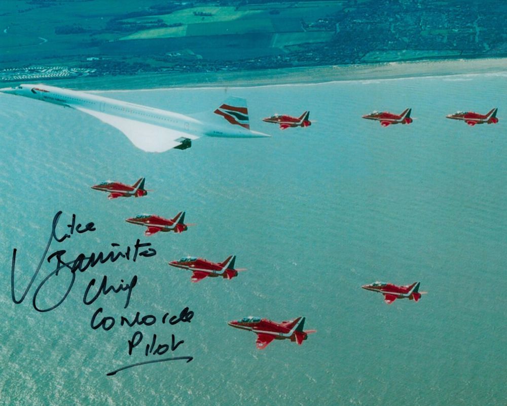 Lot 206: Chief Concorde Pilot Mike Bannister Signed 10x8 inch...