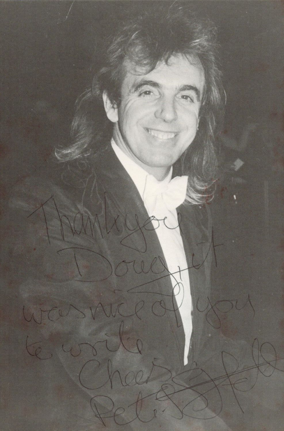 Lot 249: English Businessman Peter Stringfellow Signed 8x6 inch Black...