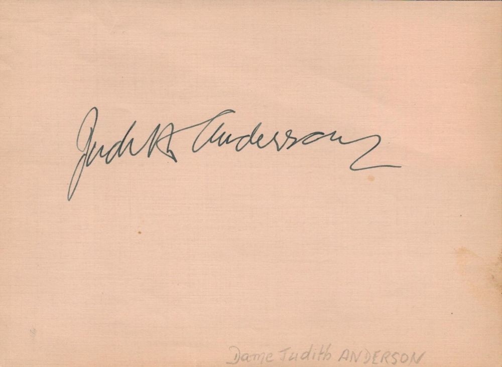 Lot 253: Australian Actress Dame Judith Anderson DBE Signed 7x5...