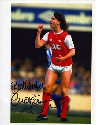 Charlie Nicholas signed 10x8 inch colour photo pictured while playing for Arsenal. Good