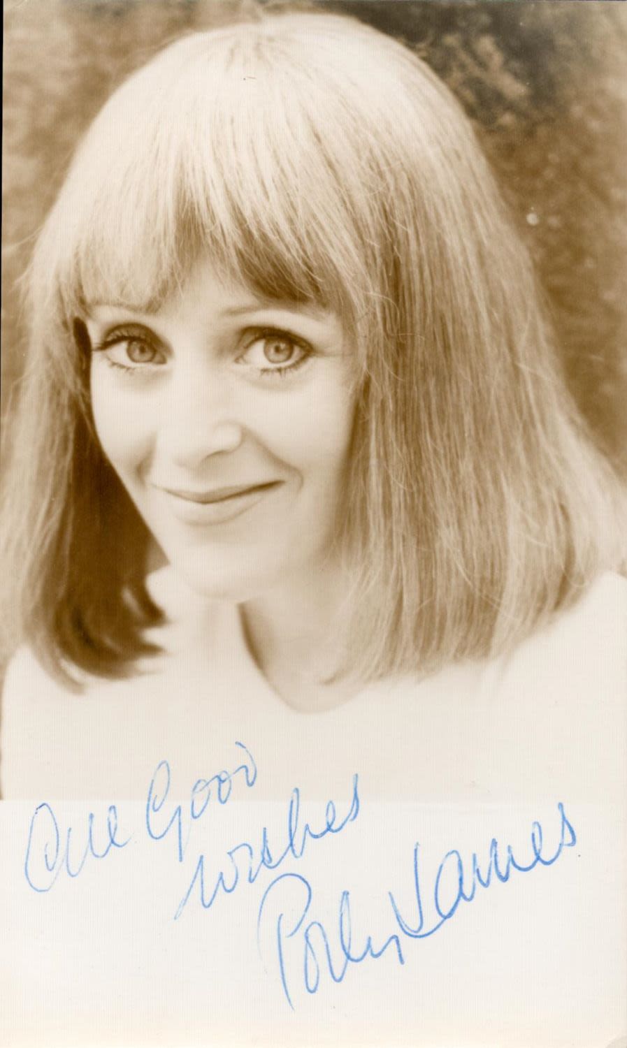 Lot 265: English Actress Polly James Signed 5. 5 x...