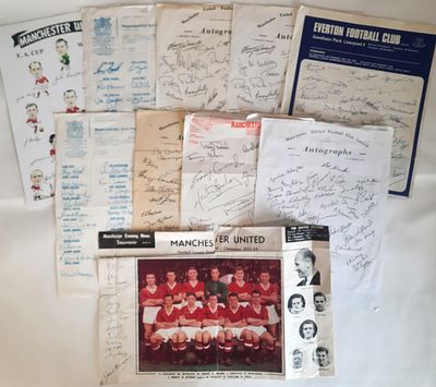 Football Printed Team Signed collection. Manchester City 1948 F.A Cup Winners, Everton FC