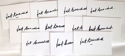 Pat Crerand Trade lot signed 6x4 white card collection 1968 European cup Winner. 11 in