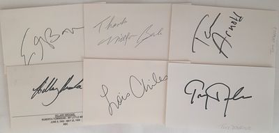 Entertainment Autograph collection. Tom Arnald, Ellen Barkin, Milton Berle, Hillary Brooke and