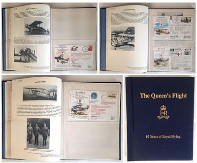 Military Signed FDC`s in The Queens Flight 50 Years of Royal Flying Folder. Wing Commander M.L.