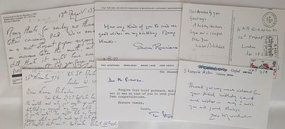 Entertainment signed post card collection. Sir Steven Runciman, V. S. Pritchett CBE, Tom