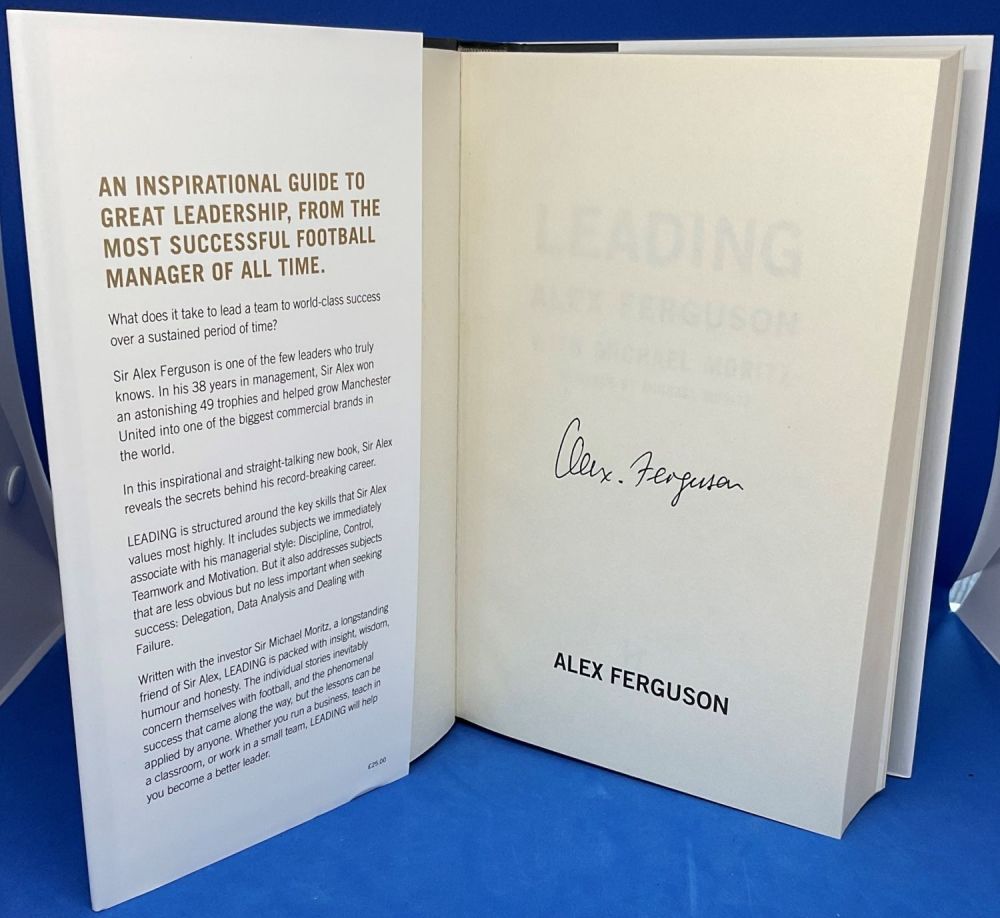 Lot 285: Football, Alex Ferguson signed hardback book titled- Leading....