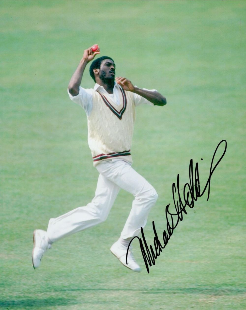 Lot 289: Cricket, Michael Holding signed 10x8 colour photograph. Holding...