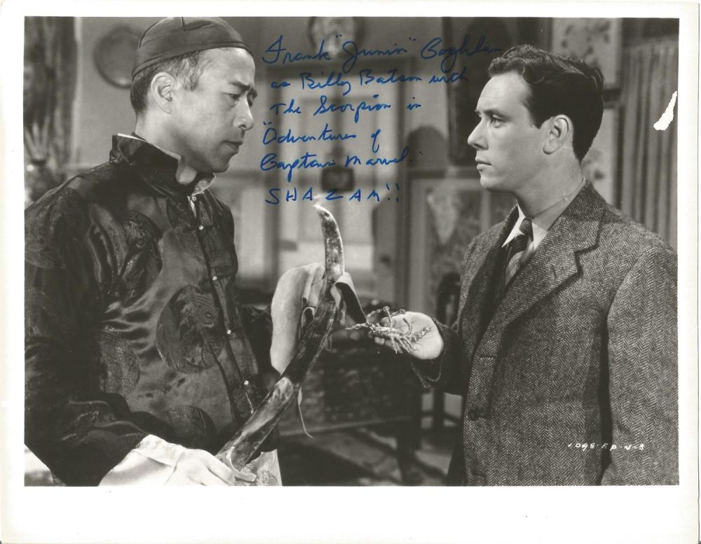 Lot 310: Actor Frank Junior Coghlan singed 10x8 black and...