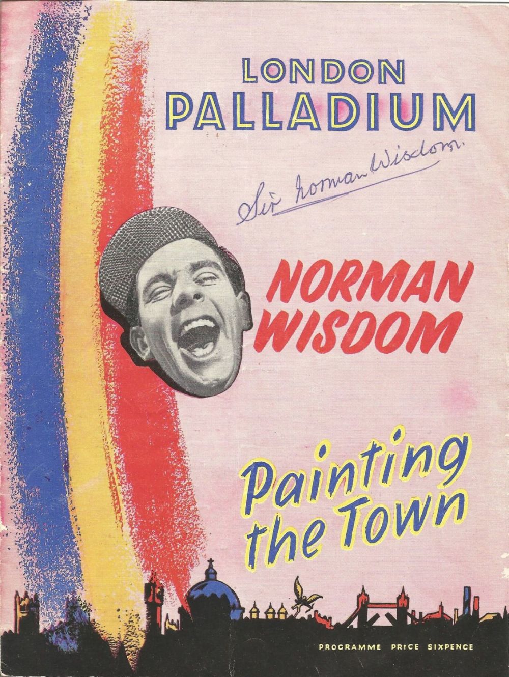 Lot 314: Actor Norman Wisdom signed programme from Painting the...