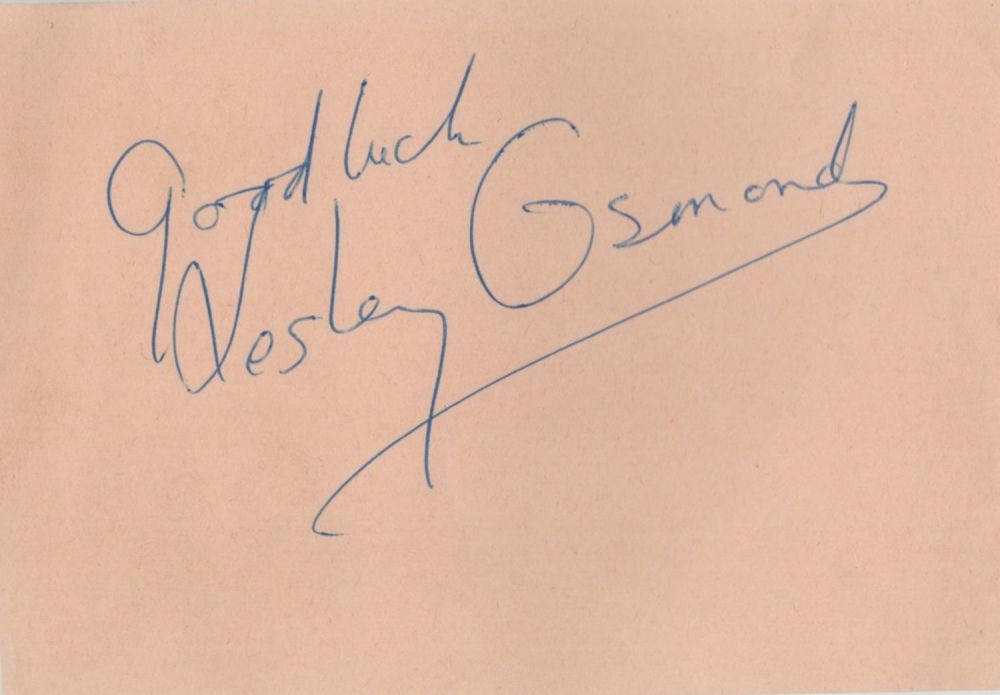 Lot 352: Lesley Osmond signed 6x4 Album Page. Osmond was...
