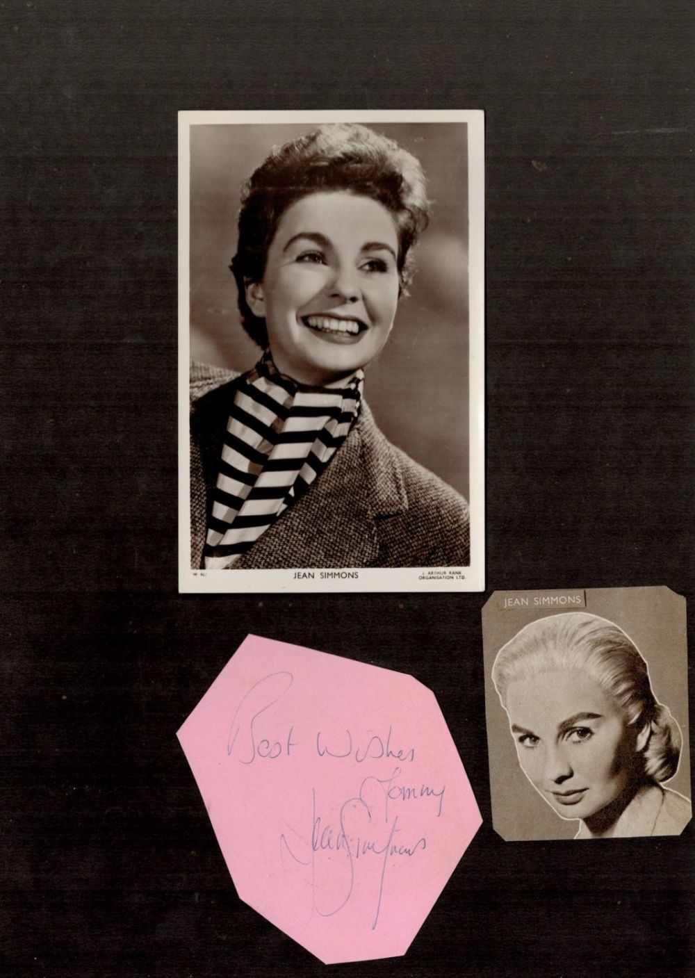 Lot 358: Jean Simmons Signature Piece on A4 Sheet. Simmons,...