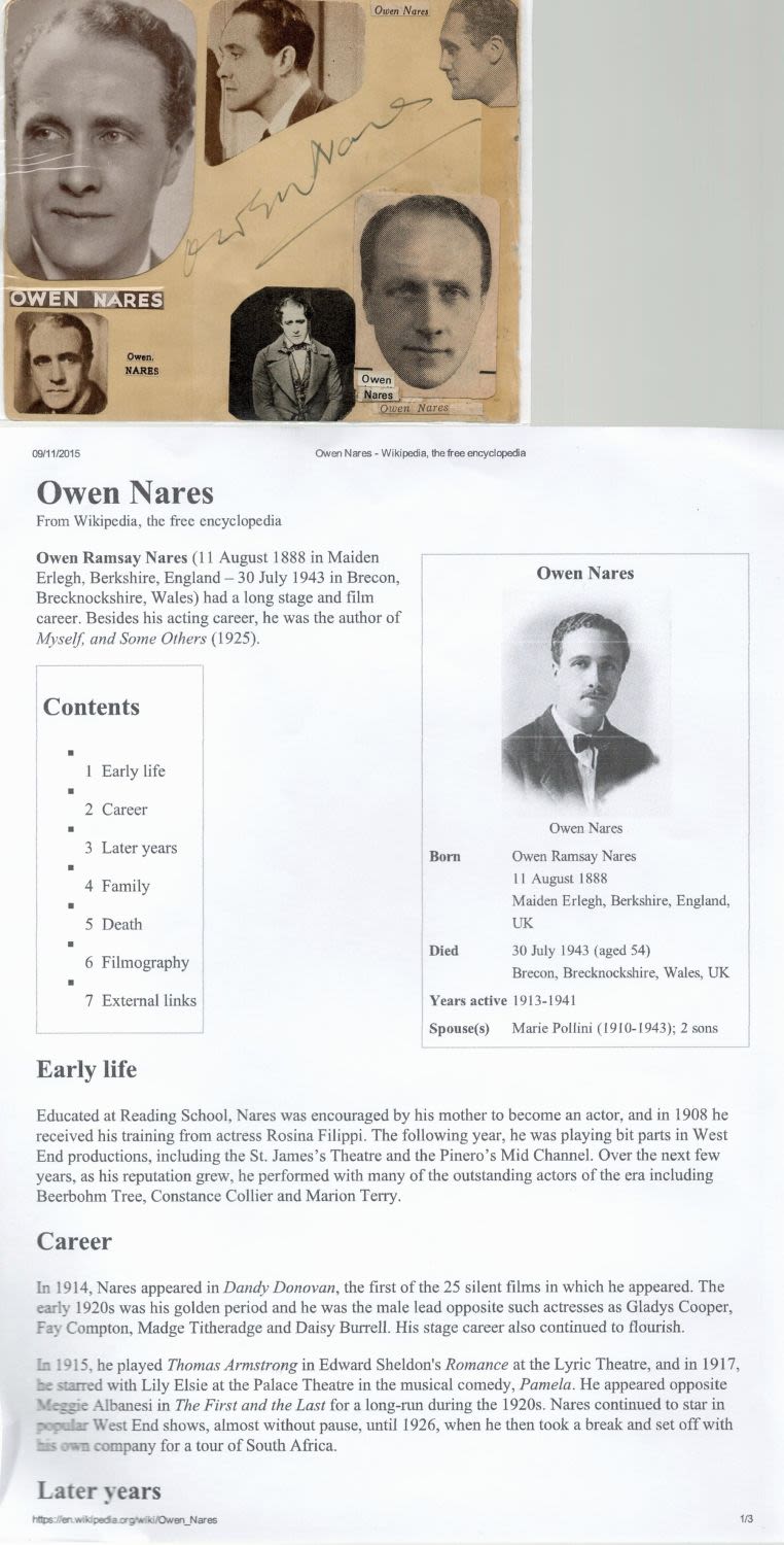 Lot 361: Owen Nares signed 5x5 album page. Nares (11...