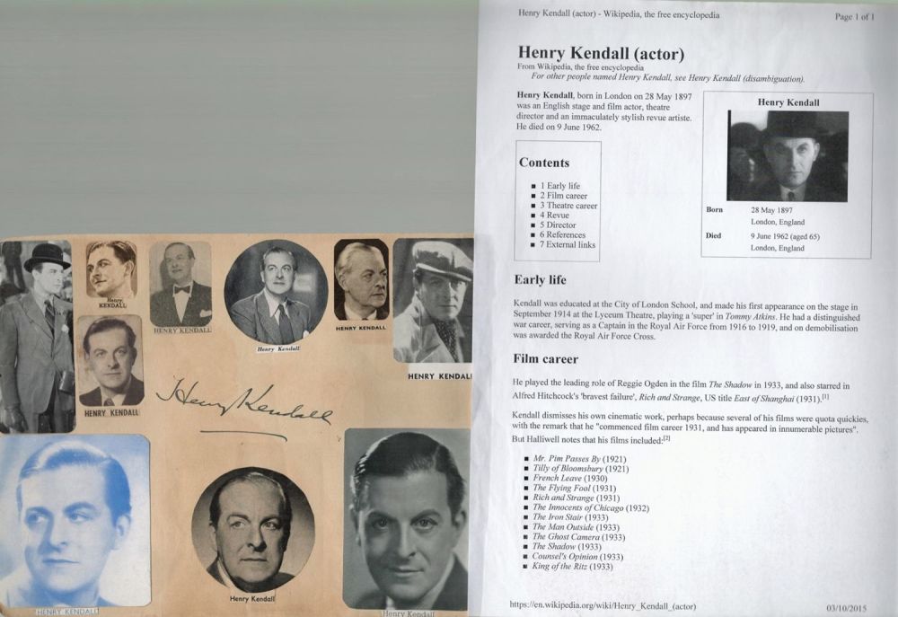 Lot 364: Henry Kendall 9x7 Signature Piece. On reverse Is...
