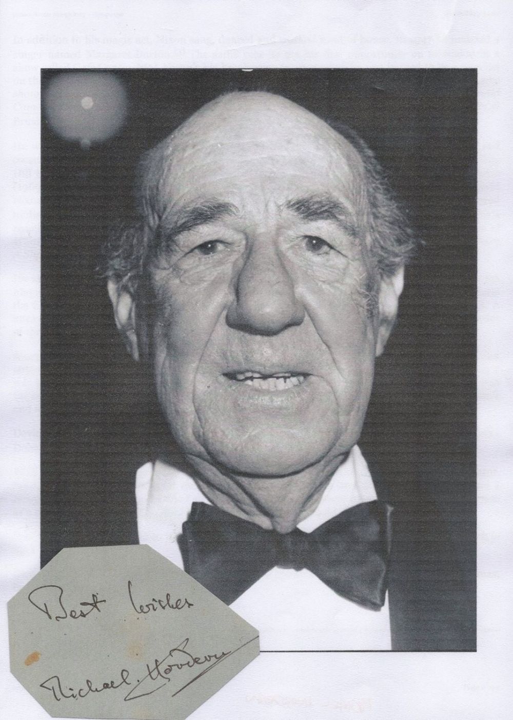 Lot 378: Michael Horden signed 4x3 album page cutting. Sir...